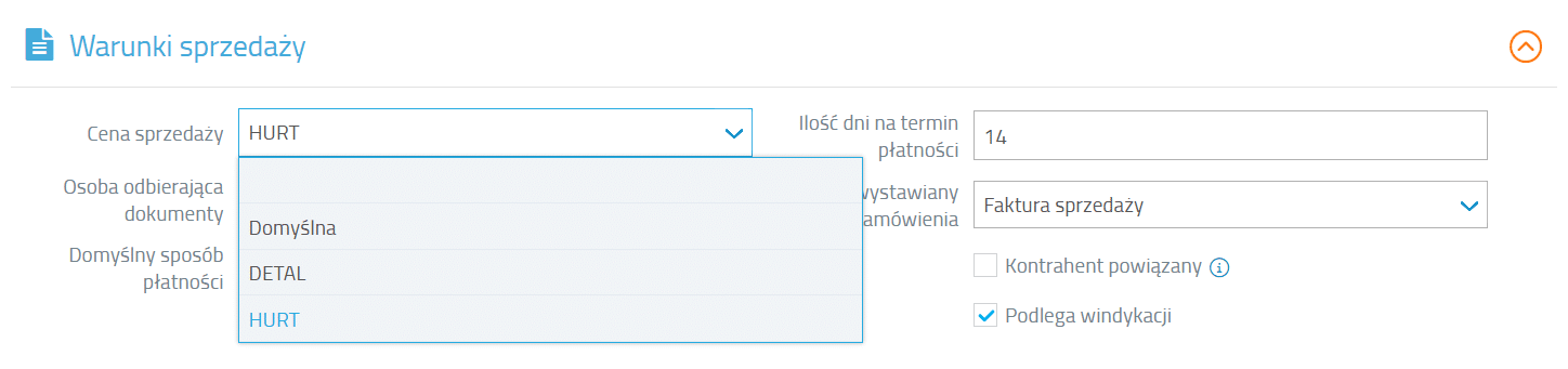 Wyb&oacute;r grupy cenowej