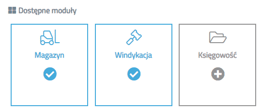 Dostępne moduły