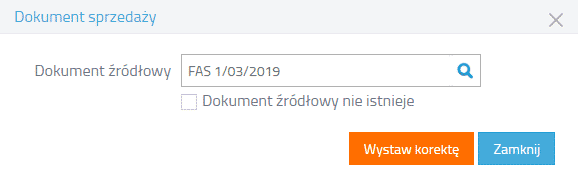 Wystawianie korekty dokumentu