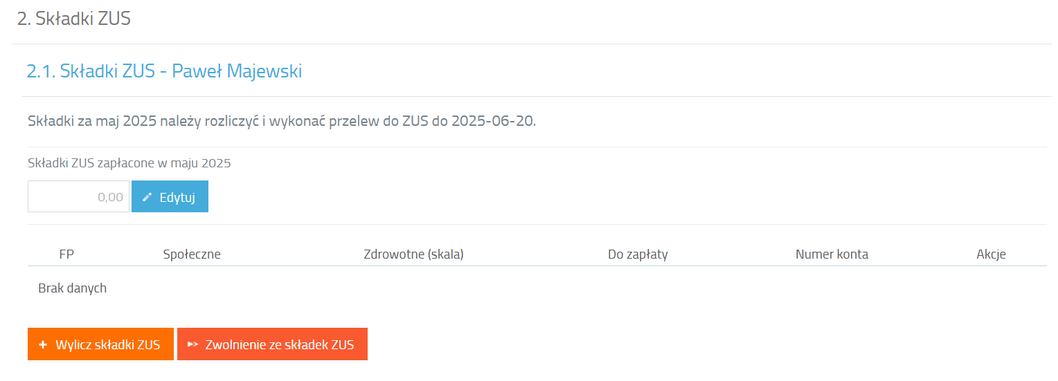 Wyliczenie składek ZUS