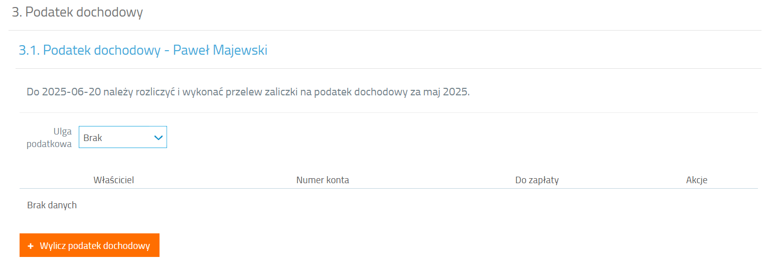Wyliczenie podatku dochodowego