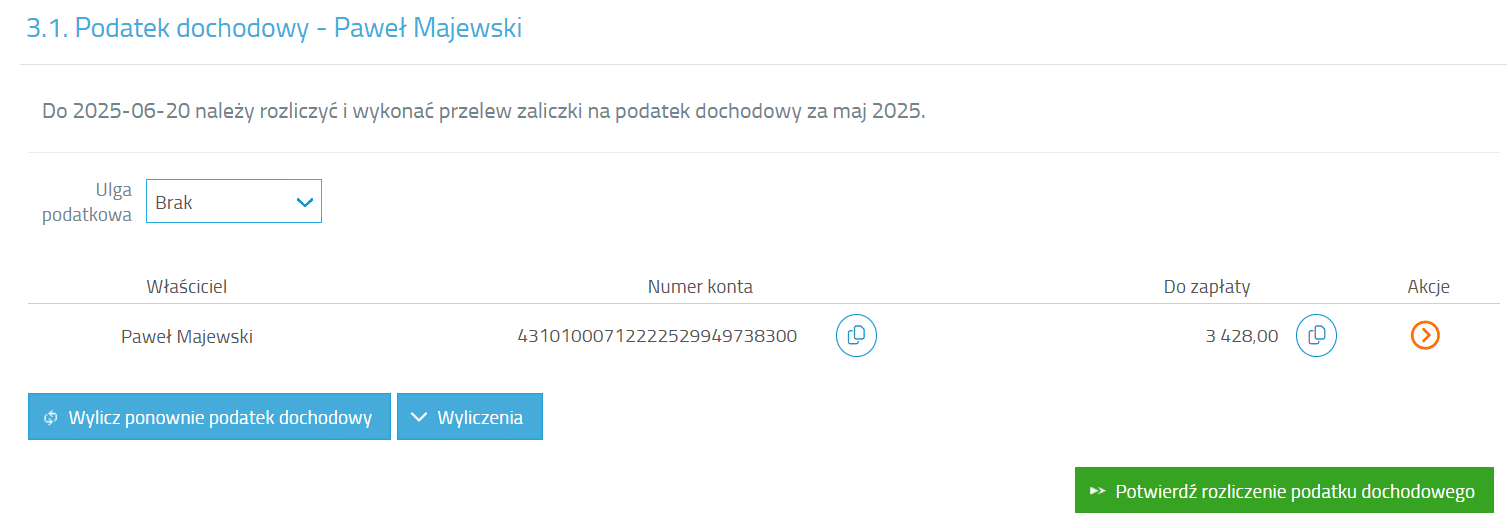 Potwierdzenie podatku dochodowego