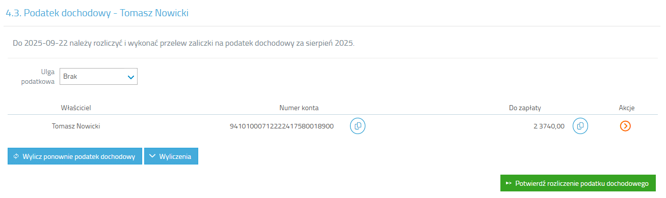 Podatek dochodowy do zapłaty