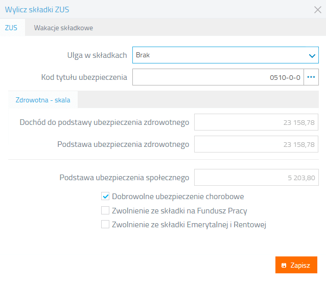 Wyliczenia składek ZUS
