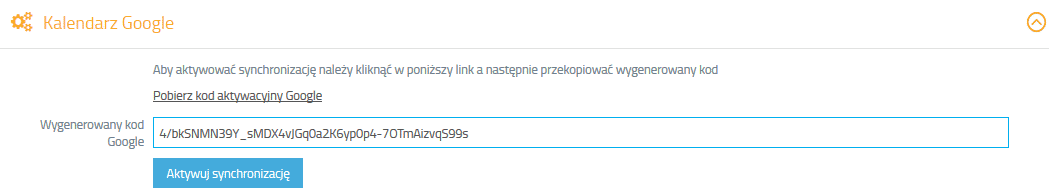 synchronizacja z kalendarzem google