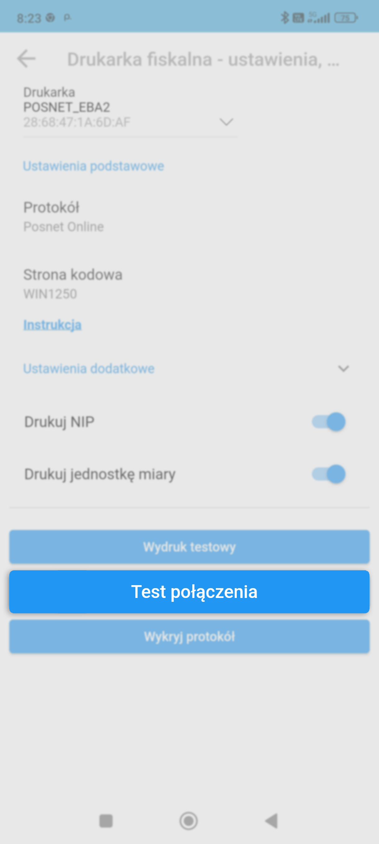 Streamsoft Firmino Mobile - test połączenia