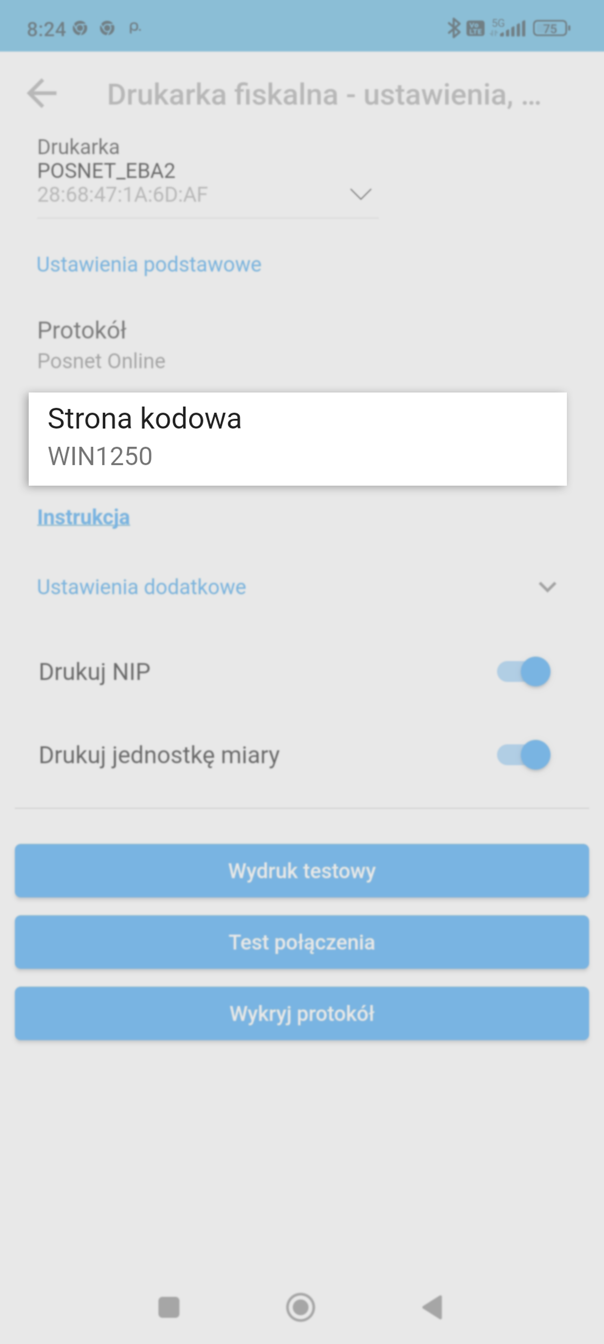 Ustawienie strony kodowej