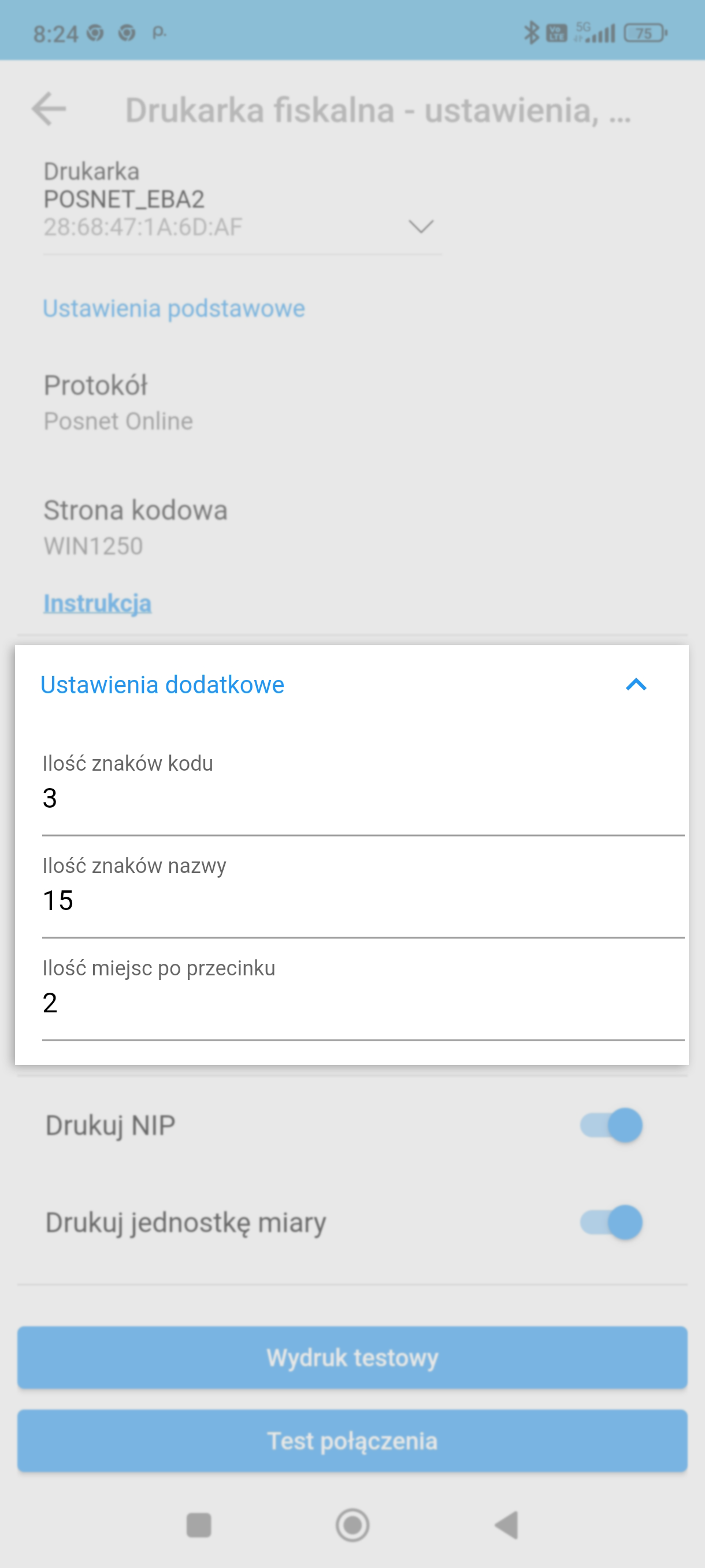 Dodatkowe parametry