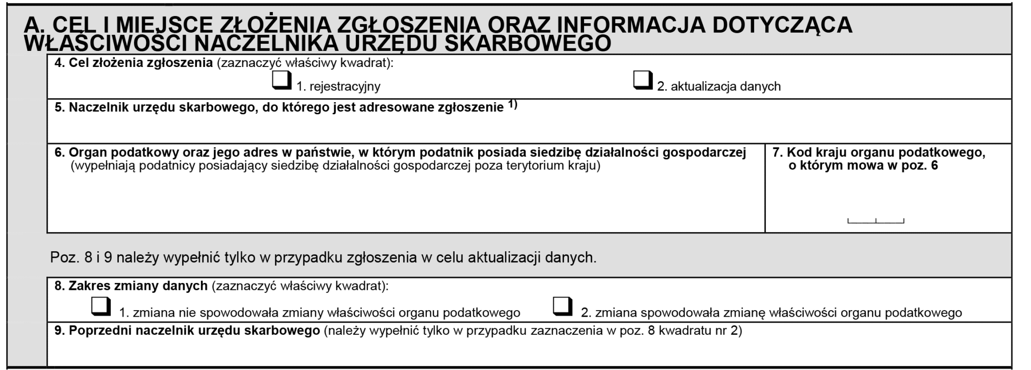 Sekcja A formularza VAT-R (wer. 13)