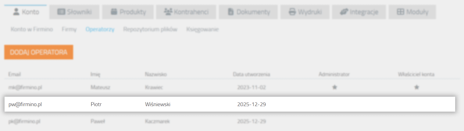 Wyb&oacute;r operatora