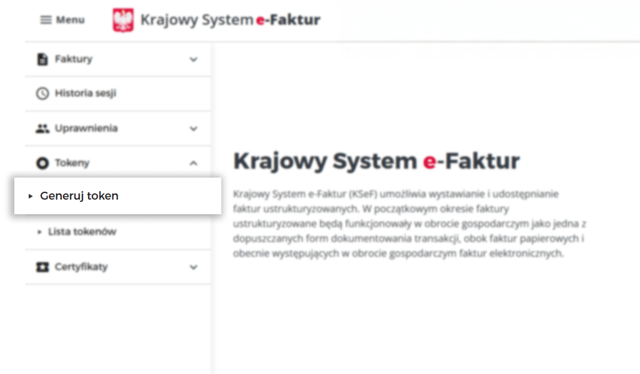 Generowanie tokenu KSeF