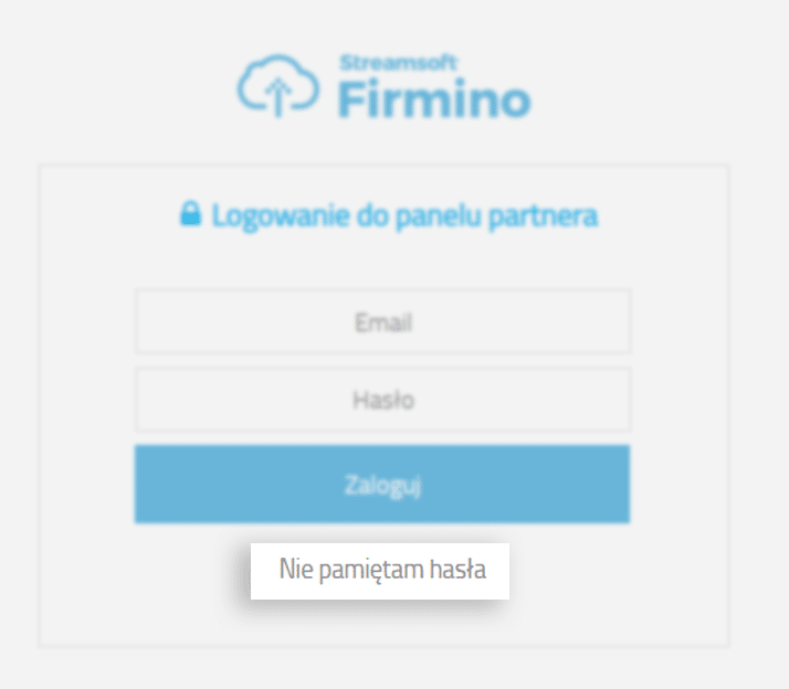 Odzyskiwanie hasła w panelu Biura Rachunkowego Streamsoft Firmino