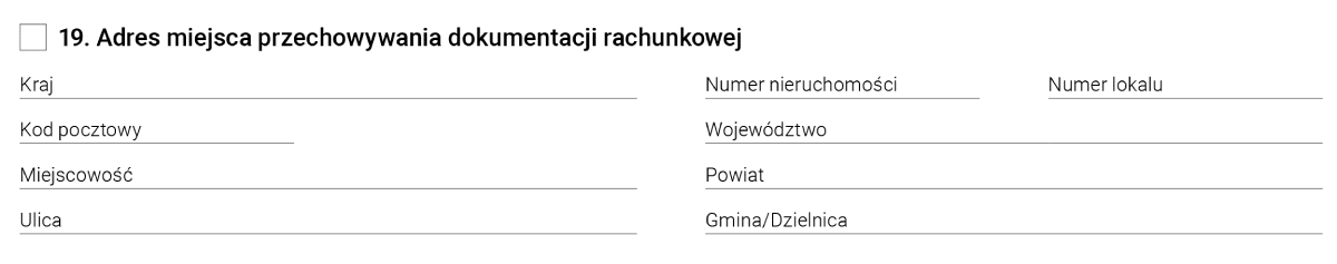 Formularz CEIDG-1 - sekcja nr. 19