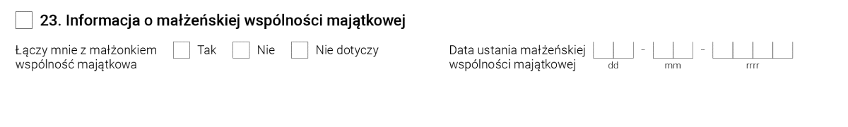 Formularz CEIDG-1 - sekcja nr. 23