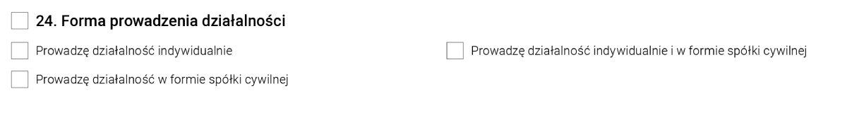 Formularz CEIDG-1 - sekcja nr. 24
