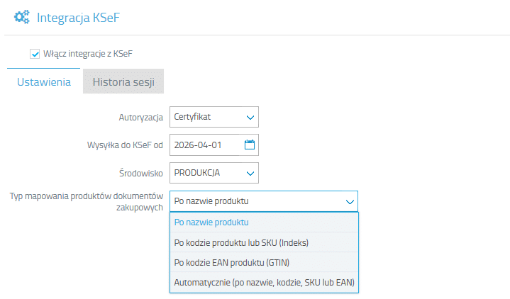 KSeF - Mapowanie produkt&oacute;w